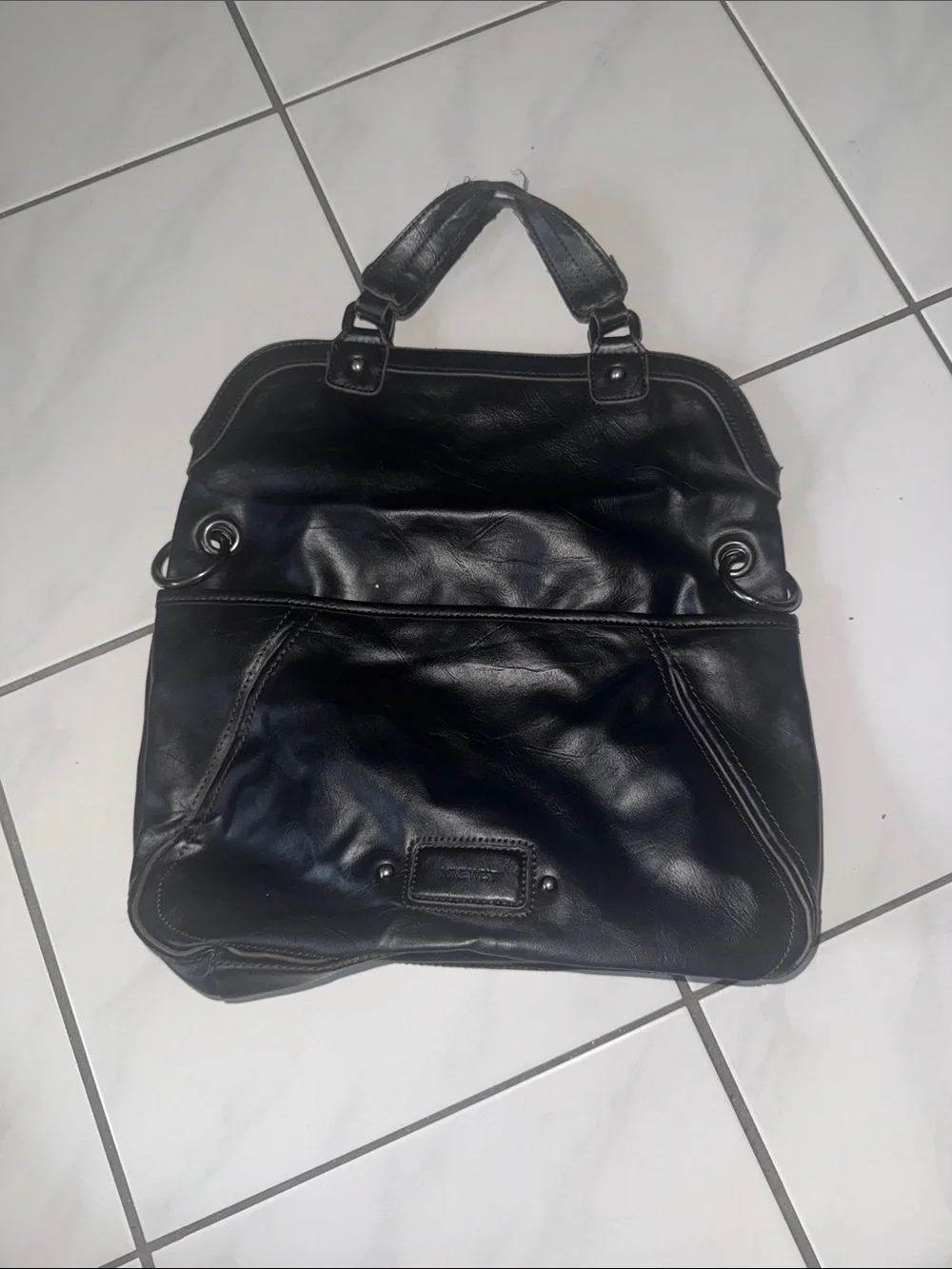 Nine West Black Leather Laptop Tote